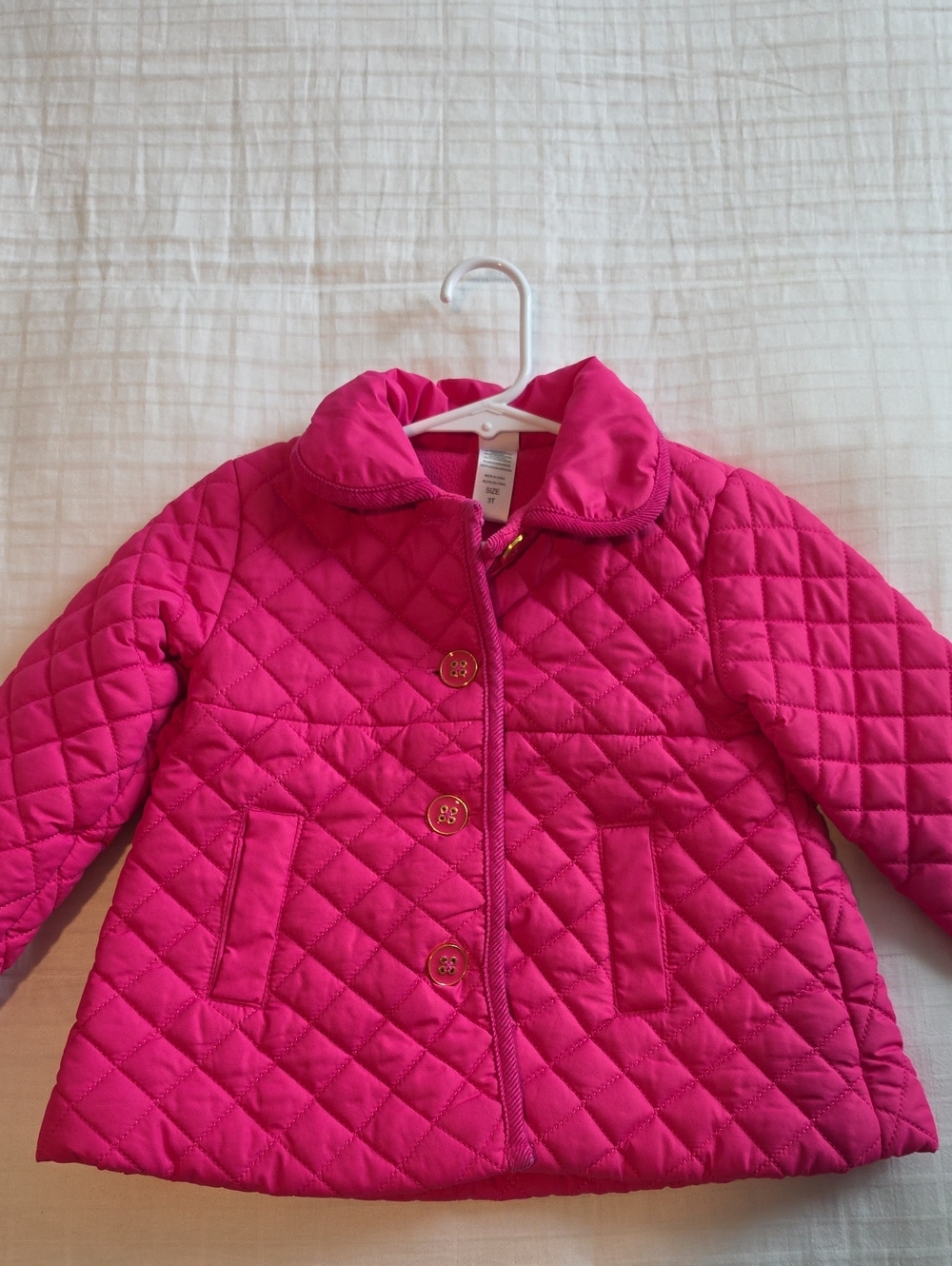 Little Me Quilted Hot Pink Puffer Jacket